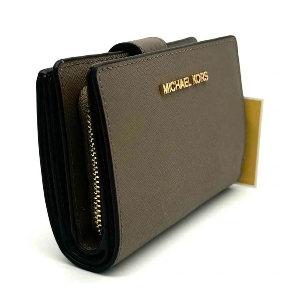 Michael Kors Medium Bifold Zip Chain Wallet Dusk